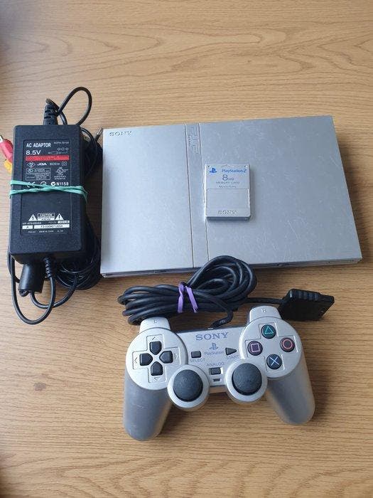 Sony - Playstation 2 (PS2) - zilver - Videogameconsole +, Games en Spelcomputers, Spelcomputers | Overige Accessoires