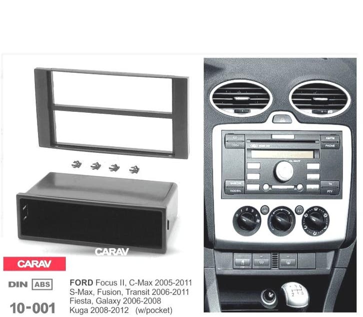 FACADE AUTORADIO 1-DIN NOIR POUR FORD FOCUS C-MAX S-MAX FUSI, Autos : Divers, Autoradios, Envoi