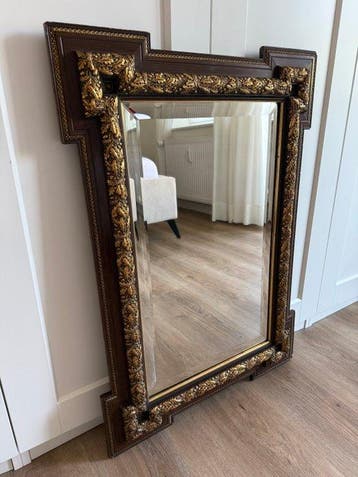 Miroir mural - Ronce de noyer - Miroir de parade antique,
