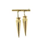 Gouden broche met breidoppen, Handtassen en Accessoires, Broches, Ophalen of Verzenden, Gebruikt, Overige kleuren, Goud