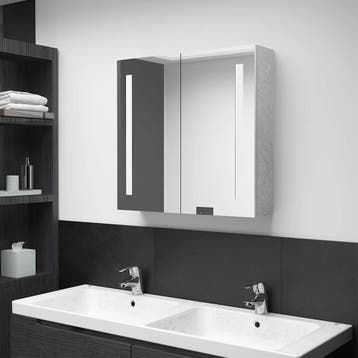 vidaXL Badkamerkast met spiegel en LED 62x14x60 cm, Verzenden, Nieuw