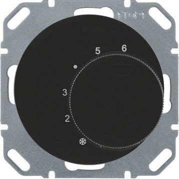 Hager Berker Thermostat noir brillant avec contact inverseur, Verzenden