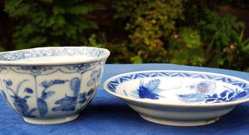 Zeldzame Ex-Sotheby-Chinees Kangxi Blauw-Wit Scheepswrak