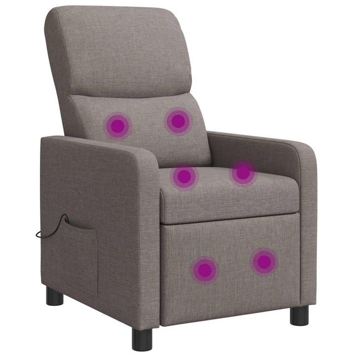 vidaXL Massage Relaxstoel Taupe, Maison & Meubles, Fauteuils, Envoi