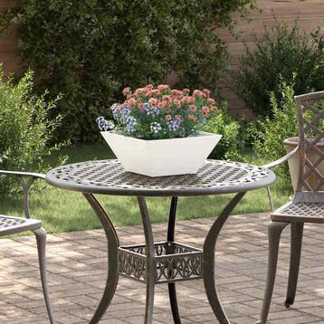 vidaXL Plantenbak Wit 35 x 35 x 15 cm Koudgewalst staal, Verzenden