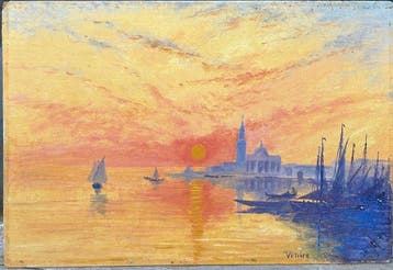 Britse school (XIX) - Paysage Vue de Venise (Vendu sans prix