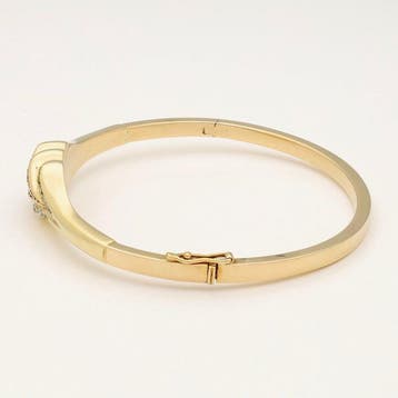 Armband - 18 karaat Geel goud - Diamant - Bangle - Smaragd