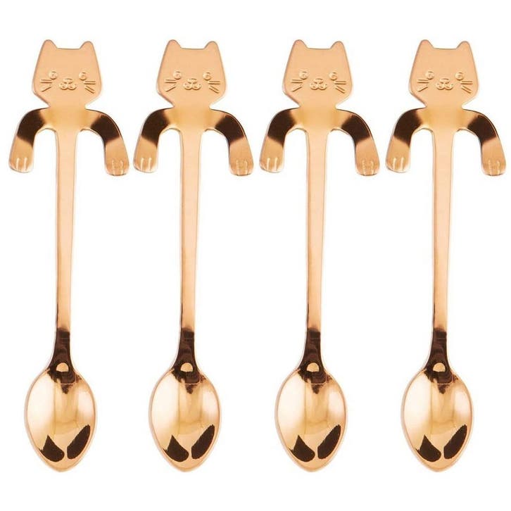 Fako Bijoux - Theelepel / Koffielepel Hangende Kat - Rosé, Huis en Inrichting, Keuken | Bestek, Verzenden