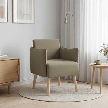 vidaXL Accentstoel Kaki Korrelig fluweel, Verzenden