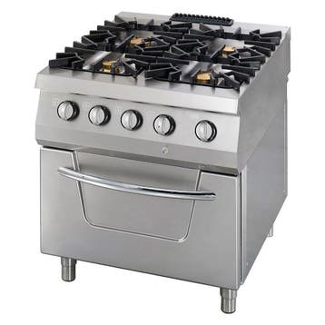 Premium gasfornuis met oven | RVS/Gietijzer/Verc | Ruime, Verzenden, Nieuw in verpakking