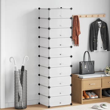 vidaXL Schoenenkast met 10 ineengrijpende vakken wit, Verzenden, Nieuw