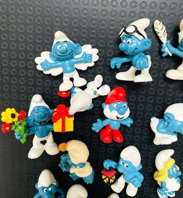 Peyo - Jouet Puffi vintage smurfs lotto 21 pezzi anni 70 e