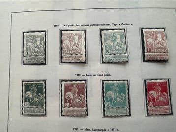 Belgique 1910/1911 - 3 séries complètes Caritas, dont des