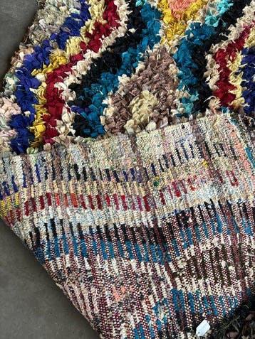 Tapis berbère marocain Boucherouite vintage - Vloerkleed -