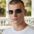 Cartier - Cartier C Décor Rimless Sunglasses Platinum Green