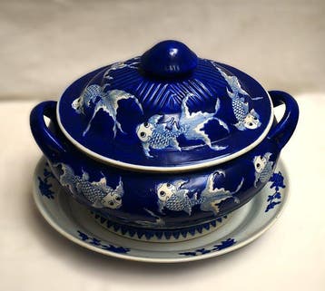 Tureen - Porselein - 38 cm handgeschilderd
