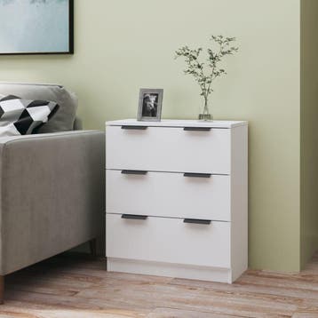vidaXL Dressoir 60x30x70 cm bewerkt hout wit, Verzenden, Nieuw