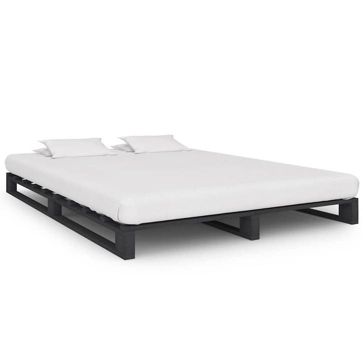 vidaXL Bedframe pallet massief grenenhout grijs 120x200 cm, Maison & Meubles, Chambre à coucher | Lits, Envoi