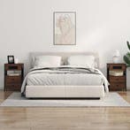 vidaXL Nachtkastje 2 pcs Bruin Eiken 40 x 31 x 60 cm Bewerkt, Huis en Inrichting, Slaapkamer | Nachtkastjes, Verzenden, Nieuw