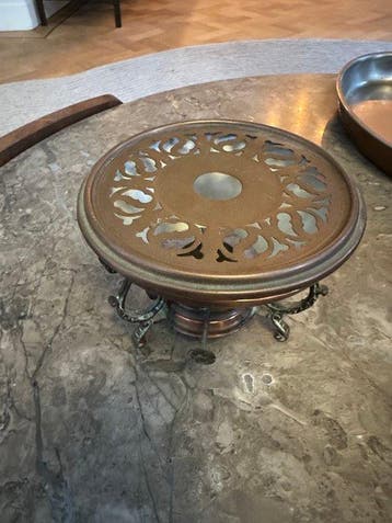 Waterkoker op standaard en brander - Wit porselein;, Antiek en Kunst