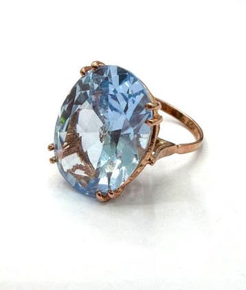 Zonder minimumprijs - Ring - 9 kt. Roségoud, Zilver Spinel, Nieuw