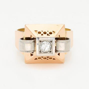 Bague - 18 carats Or jaune, Or rose Diamant (Naturelle), Nieuw