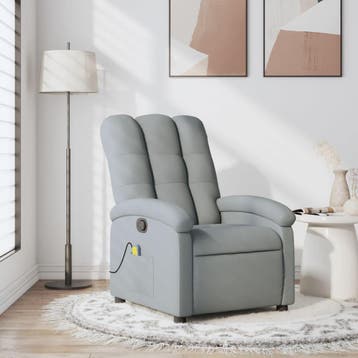 vidaXL Massagestoel met lichtgrijze stof, Verzenden, Nieuw