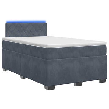 vidaXL Boxspringbed met matras en LED Donkergrijs 120 x 190, Verzenden, Nieuw