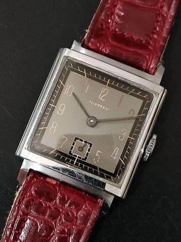 JUPITER - Art Deco - Fixed lugs - 1940s - original leather, Nieuw