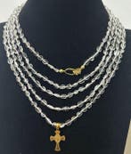 Bergkristal met kruis, Onze-Lieve-Vrouw Maria en Grieks