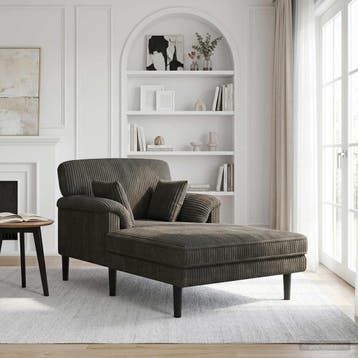 vidaXL Chaise longue Antraciet Katoenen stof, Verzenden