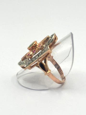 Sans prix de réserve - Bague - 9 carats Or rose, Argent -, Bijoux, Sacs & Beauté, Bagues