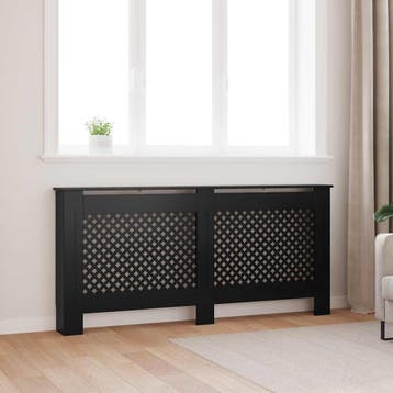 vidaXL Radiatorombouw 172x19x81,5 cm MDF zwart, Doe-het-zelf en Bouw, Verzenden, Nieuw