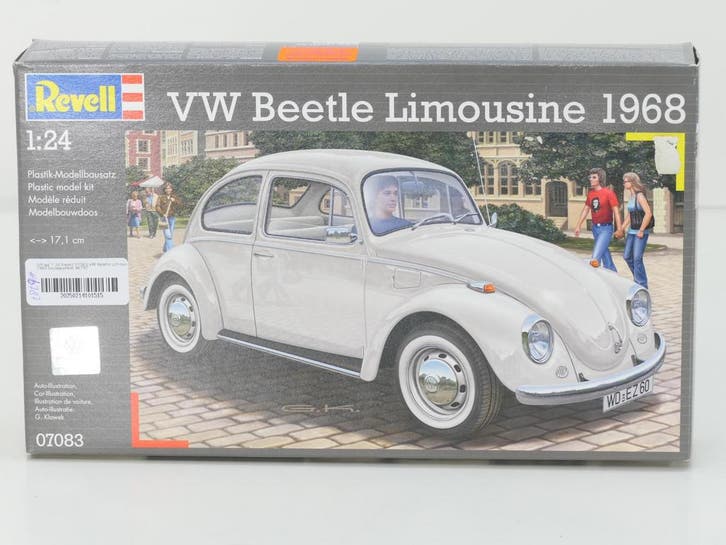 Schaal 1:24 Revell 07083 VW Beetle Limousine 1968 bouwpak..., Hobby & Loisirs créatifs, Voitures miniatures | 1:24, Enlèvement ou Envoi