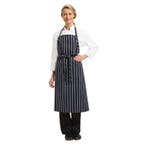 Chef Works Premium geweven schort blauw-wit gestreept | 65%, Verzenden