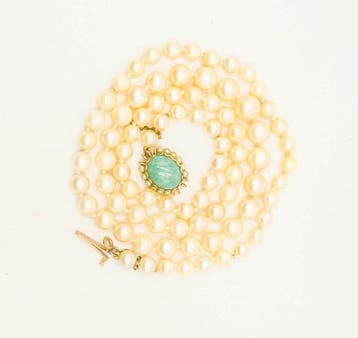 Collier - 18 carats Or jaune Perle, Nieuw