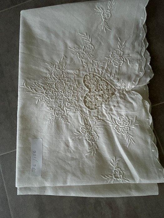 Asciugamano antico in lino con pizzo all’uncinetto e, Antiek en Kunst, Antiek | Tapijten, Tafelkleden en Textiel