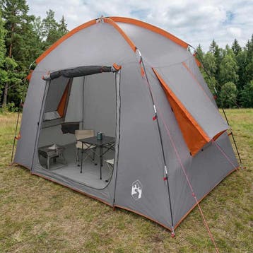 vidaXL Huisje Tent Grijs en Oranje 210 x 210 x 138 cm, Caravans en Kamperen, Verzenden, Nieuw