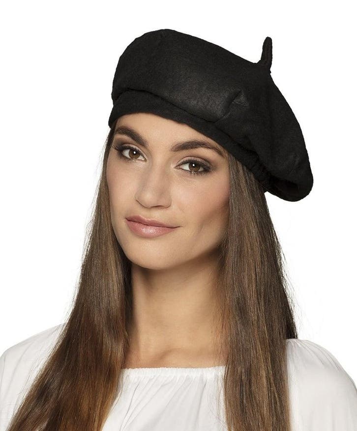 Franse Baret Zwart, Hobby en Vrije tijd, Feestartikelen, Nieuw, Verzenden