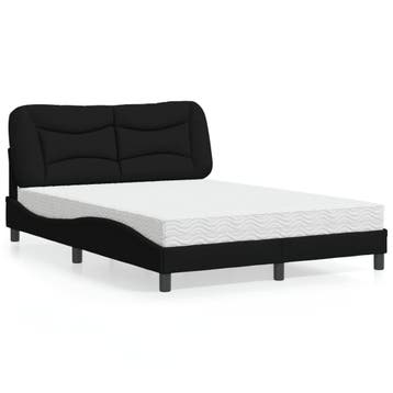 vidaXL Bed met matras Hvar stof zwart 120x200 cm, Huis en Inrichting, Verzenden, Nieuw