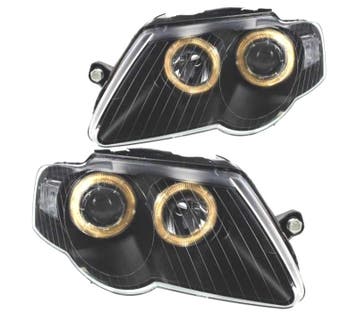 PHARES VOLKSWAGEN VW PASSAT 3C 05-10 ANGEL EYES FOND NOIR, Verzenden