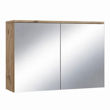 Spiegelkast Toledo 80 x 20 x 60 cm Kastanje Badkamerkast, Verzenden, Nieuw