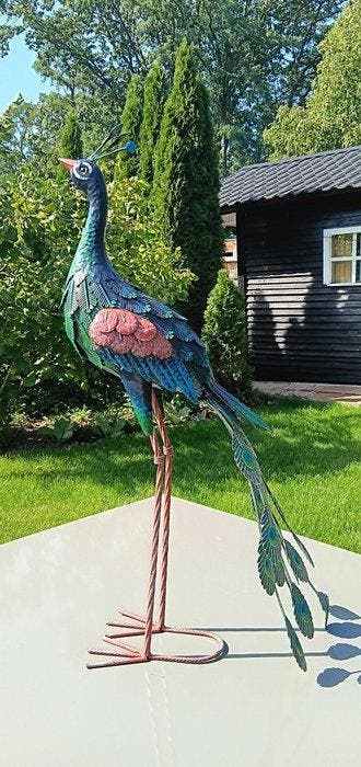 opvallend stuk Iron Art - Sculpture, Pauw - 80 cm - Fer, Antiquités & Art