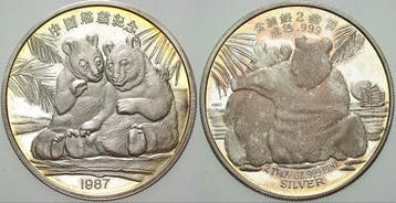 2 zilverunzen 1987 China, Verzenden