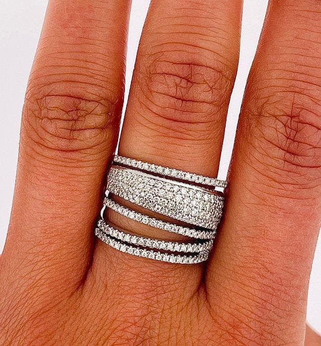 Salvini - Bague - 18 carats Or blanc - 1.00ct. tw. Diamant, Handtassen en Accessoires, Ringen