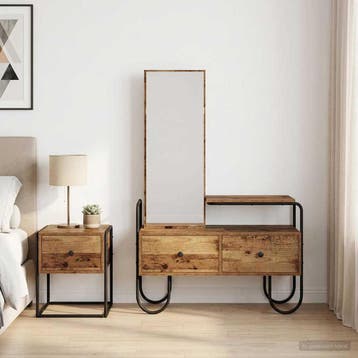 vidaXL Kaptafel met lade met plank met opslag Oud hout, Verzenden