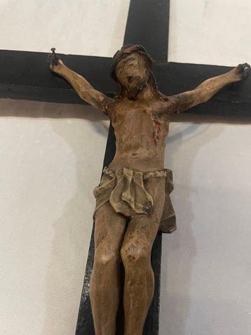 Antiek kruisbeeld - 56 cm - Antiek - Hout - 1750-1800, Antiek en Kunst