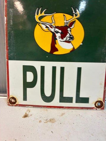 Stag Chewing Tobacco – Pull – Vintage emaille reclamebord –