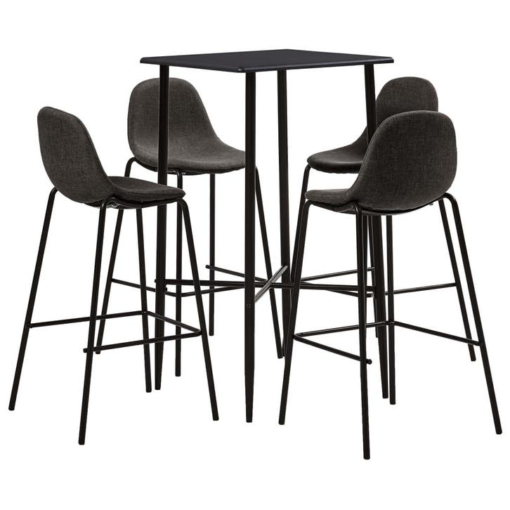 vidaXL 5-delige Barset stof donkergrijs, Huis en Inrichting, Complete eetkamers, Nieuw, Verzenden