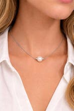 Zonder minimumprijs - Halsketting - 18 karaat Witgoud Parel, Handtassen en Accessoires, Nieuw